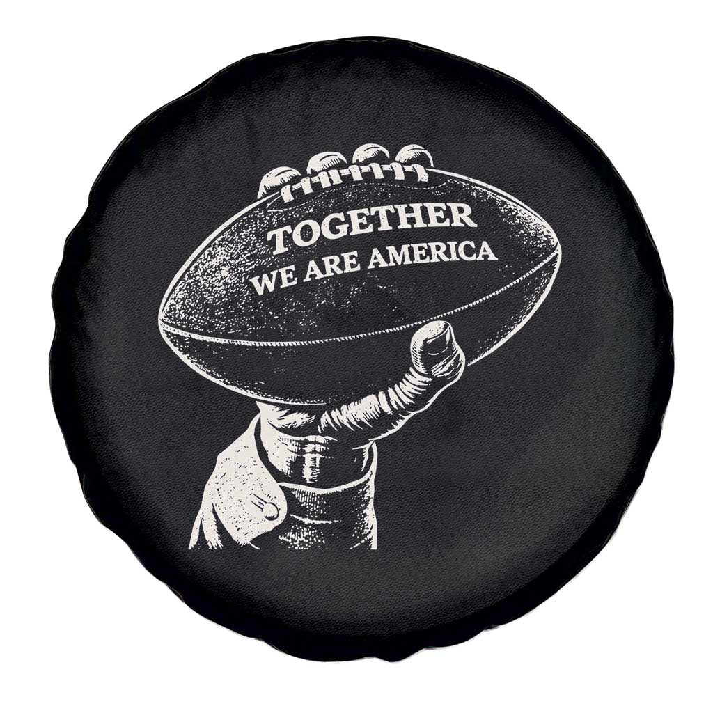 Together We Are America Vintage Football Spare Tire Cover Patriotic Sports Pride Bunny Inspirational Quote
