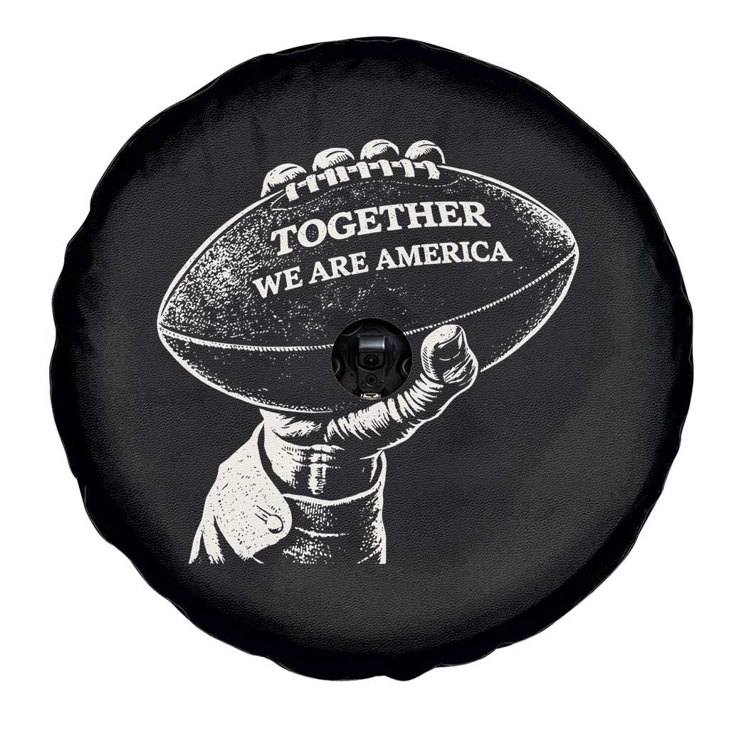 Together We Are America Vintage Football Spare Tire Cover Patriotic Sports Pride Bunny Inspirational Quote