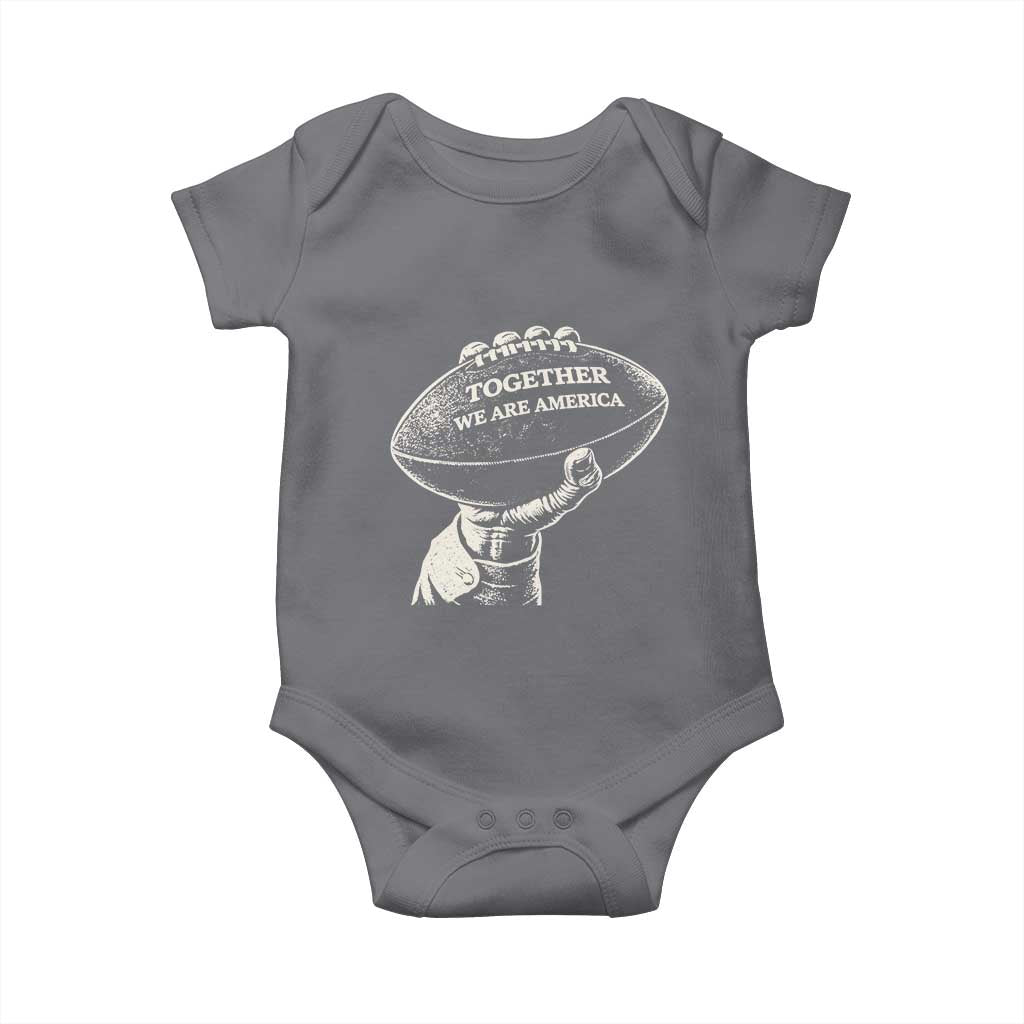 Together We Are America Vintage Football Baby Onesie Patriotic Sports Pride Bunny Inspirational Quote