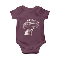 Together We Are America Vintage Football Baby Onesie Patriotic Sports Pride Bunny Inspirational Quote