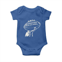 Together We Are America Vintage Football Baby Onesie Patriotic Sports Pride Bunny Inspirational Quote