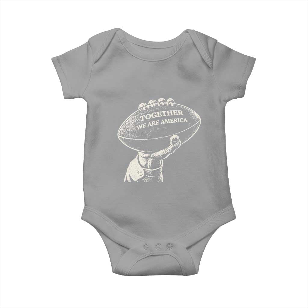 Together We Are America Vintage Football Baby Onesie Patriotic Sports Pride Bunny Inspirational Quote