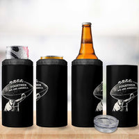 Together We Are America Vintage Football 4 in 1 Can Cooler Tumbler Patriotic Sports Pride Bunny Inspirational Quote