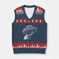 Together We Are America Vintage Football V-Neck Knit Sweater Vest Patriotic Sports Pride Bunny Inspirational Quote