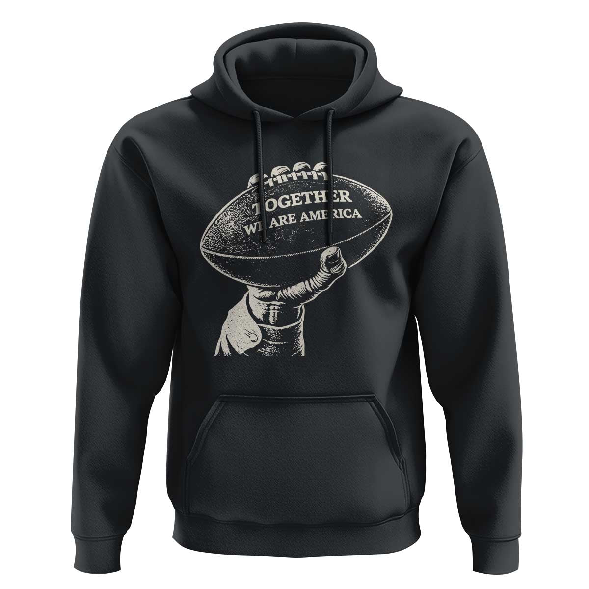 Together We Are America Vintage Football Hoodie Patriotic Sports Pride Bunny Inspirational Quote