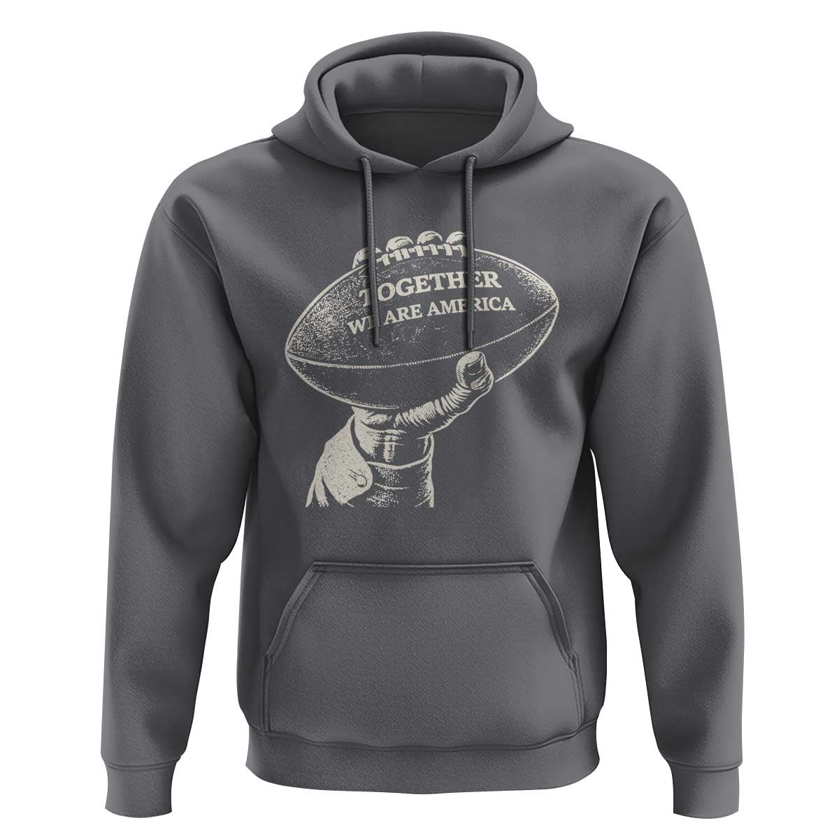Together We Are America Vintage Football Hoodie Patriotic Sports Pride Bunny Inspirational Quote
