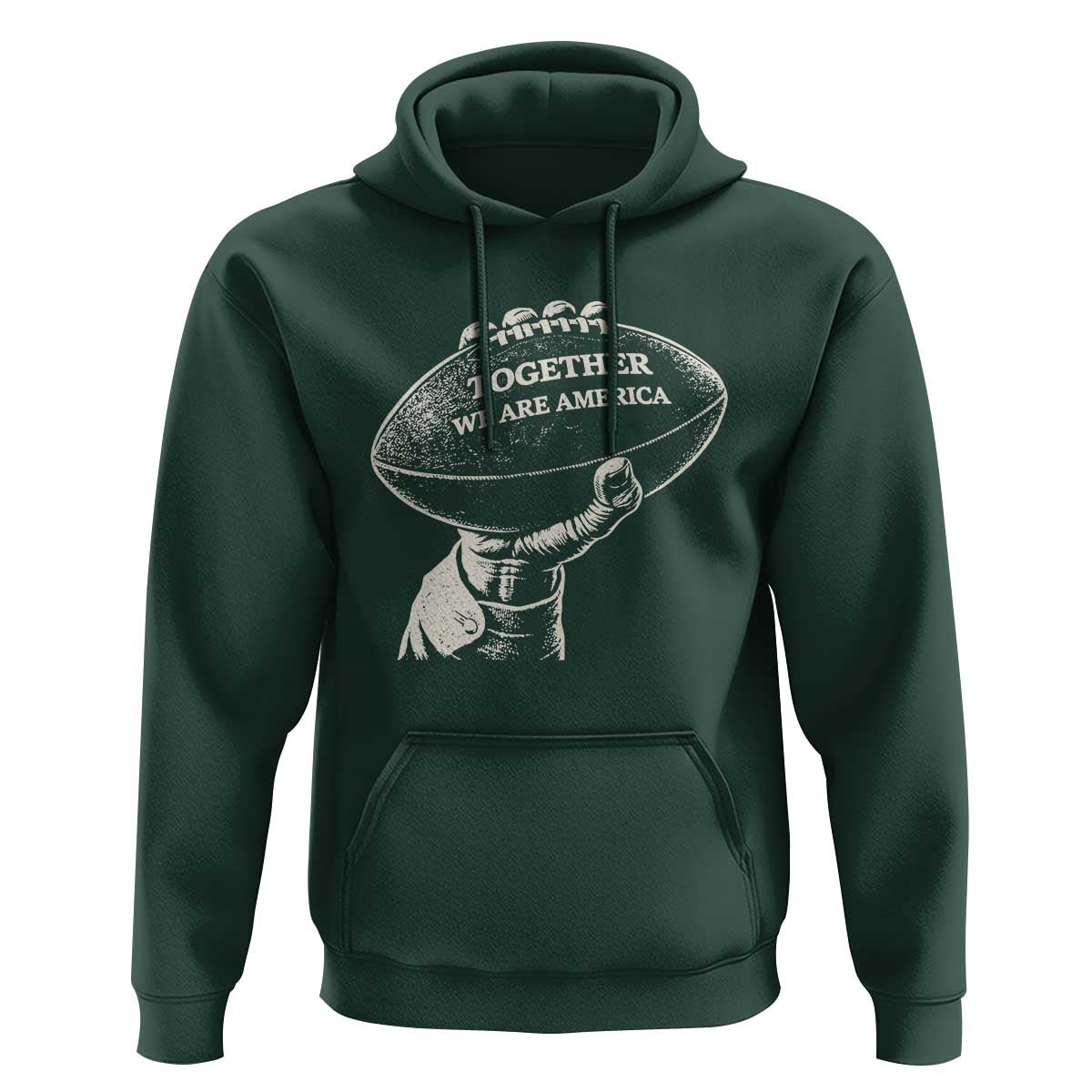 Together We Are America Vintage Football Hoodie Patriotic Sports Pride Bunny Inspirational Quote