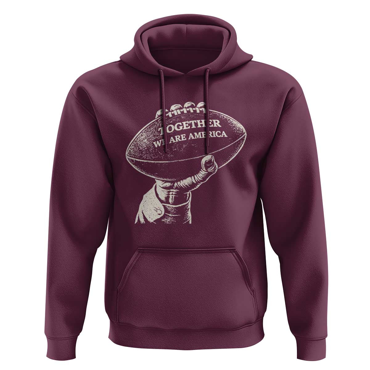 Together We Are America Vintage Football Hoodie Patriotic Sports Pride Bunny Inspirational Quote