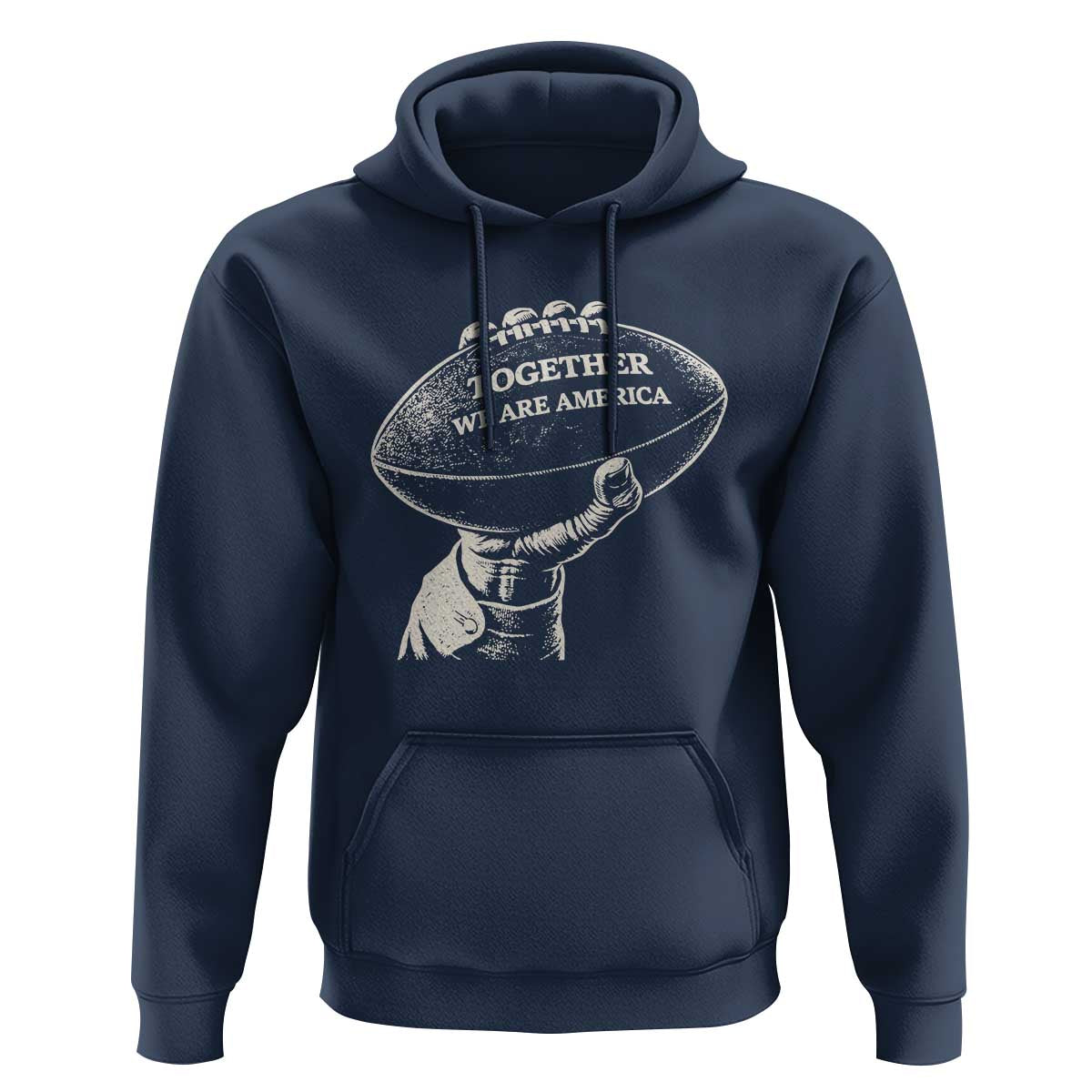 Together We Are America Vintage Football Hoodie Patriotic Sports Pride Bunny Inspirational Quote