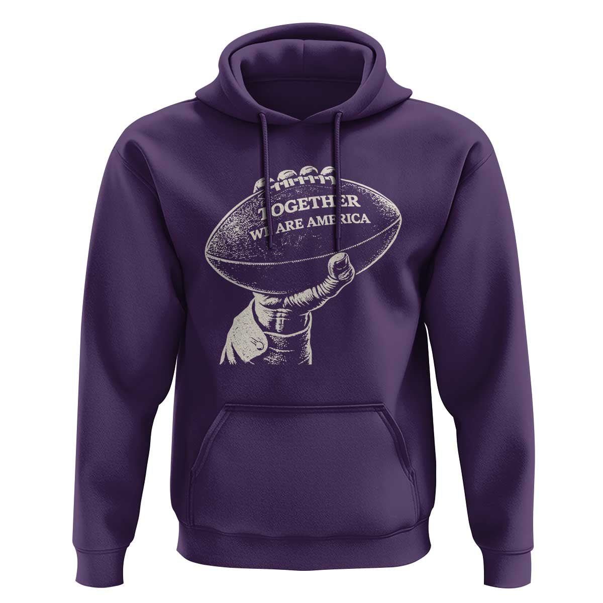 Together We Are America Vintage Football Hoodie Patriotic Sports Pride Bunny Inspirational Quote