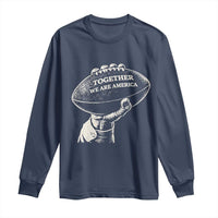 Together We Are America Vintage Football Long Sleeve Shirt Patriotic Sports Pride Bunny Inspirational Quote