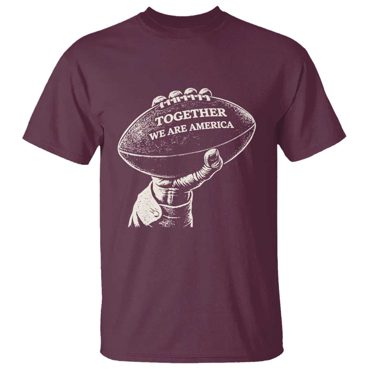 Together We Are America Vintage Football T Shirt Patriotic Sports Pride Bunny Inspirational Quote