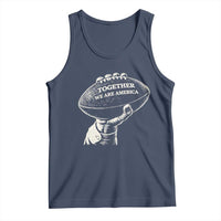 Together We Are America Vintage Football Tank Top Patriotic Sports Pride Bunny Inspirational Quote
