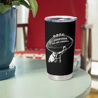 Together We Are America Vintage Football Tumbler Cup Patriotic Sports Pride Bunny Inspirational Quote