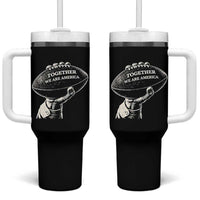 Together We Are America Vintage Football Tumbler With Handle Patriotic Sports Pride Bunny Inspirational Quote