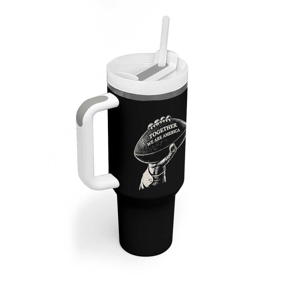 Together We Are America Vintage Football Tumbler With Handle Patriotic Sports Pride Bunny Inspirational Quote