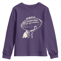 Together We Are America Vintage Football Youth Sweatshirt Patriotic Sports Pride Bunny Inspirational Quote