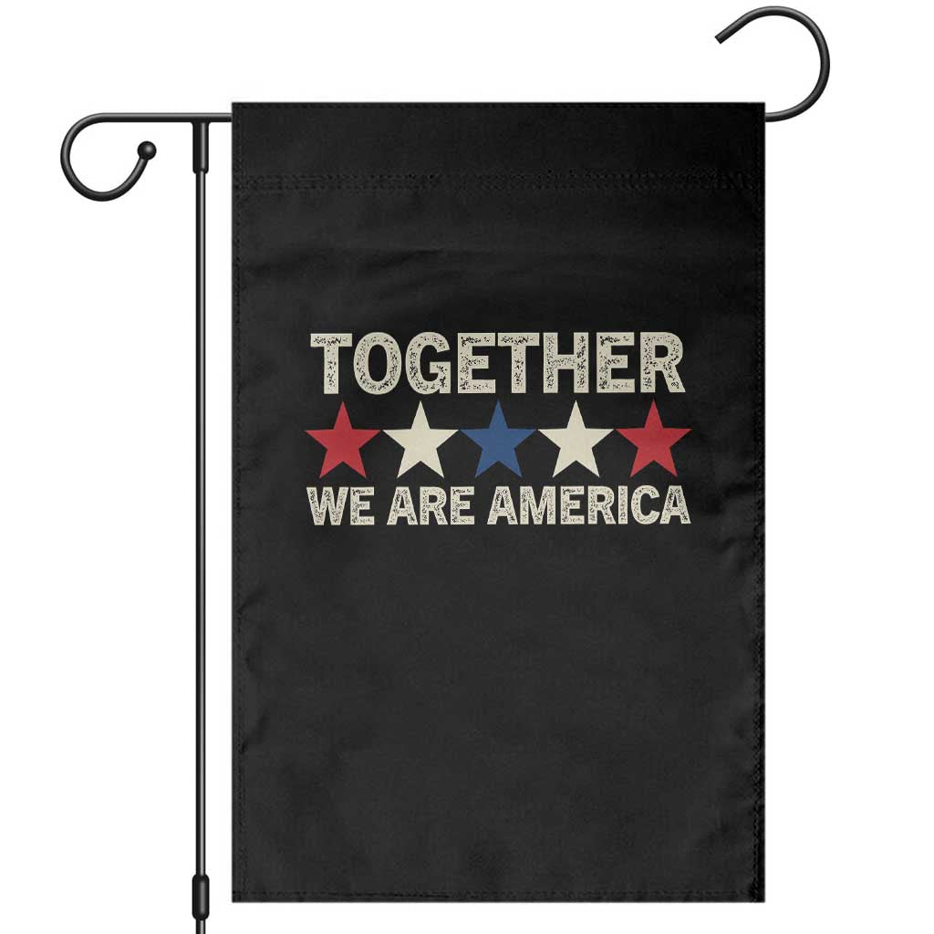 Together We Are America Patriotic Unity Garden Flag Vintage Red White Blue Stars Bunny Inspirational Quote