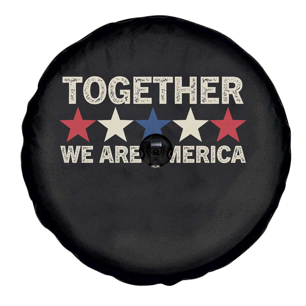 Together We Are America Patriotic Unity Spare Tire Cover Vintage Red White Blue Stars Bunny Inspirational Quote