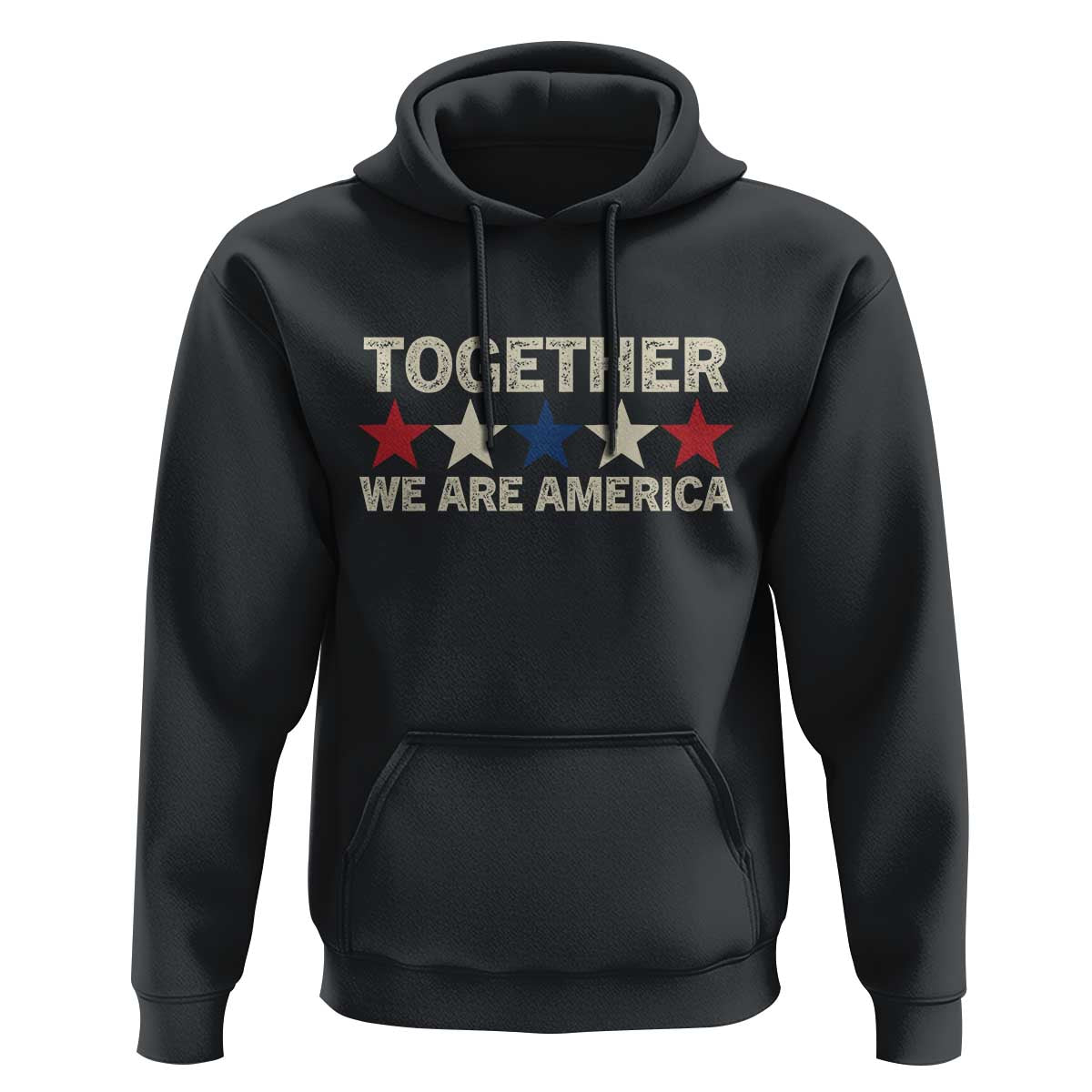 Together We Are America Patriotic Unity Hoodie Vintage Red White Blue Stars Bunny Inspirational Quote