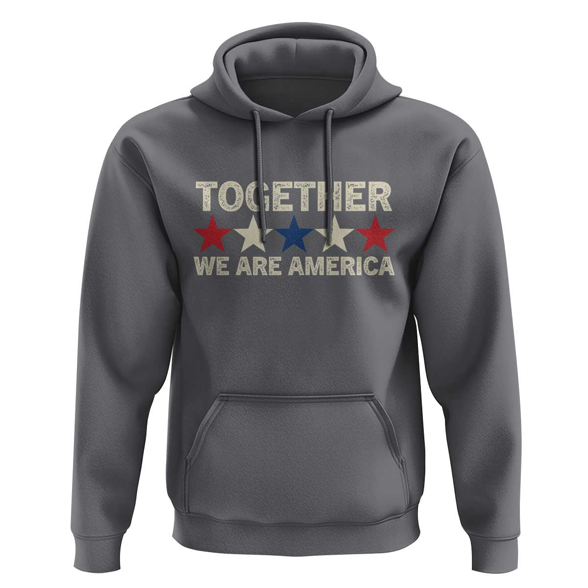 Together We Are America Patriotic Unity Hoodie Vintage Red White Blue Stars Bunny Inspirational Quote