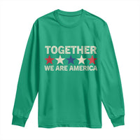 Together We Are America Patriotic Unity Long Sleeve Shirt Vintage Red White Blue Stars Bunny Inspirational Quote