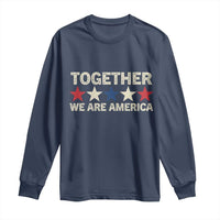 Together We Are America Patriotic Unity Long Sleeve Shirt Vintage Red White Blue Stars Bunny Inspirational Quote