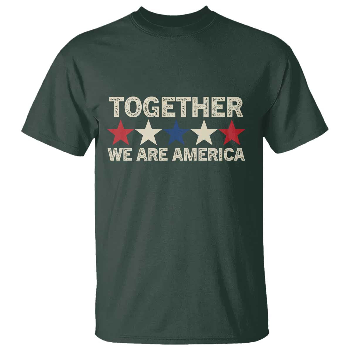 Together We Are America Patriotic Unity T Shirt Vintage Red White Blue Stars Bunny Inspirational Quote