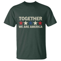 Together We Are America Patriotic Unity T Shirt Vintage Red White Blue Stars Bunny Inspirational Quote