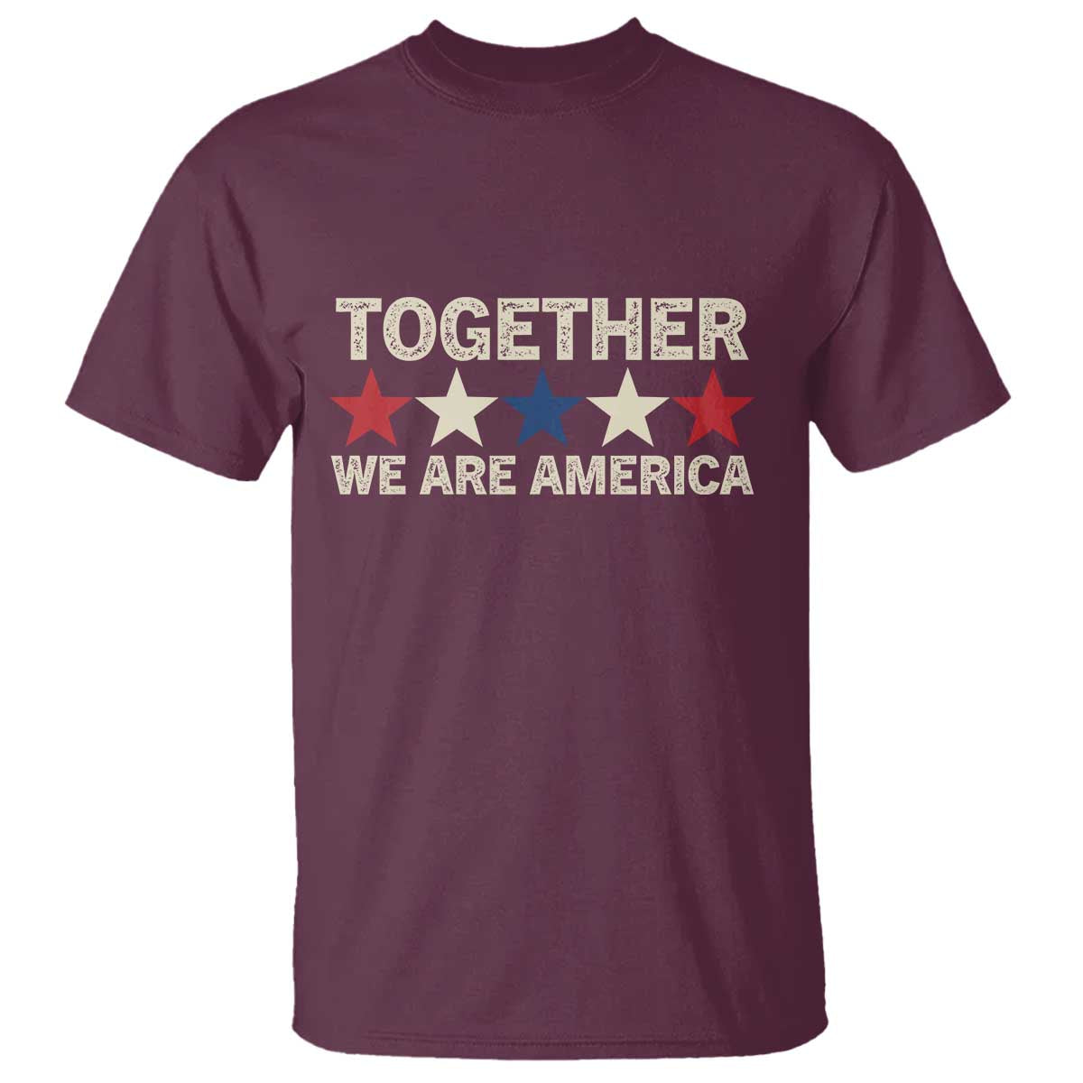 Together We Are America Patriotic Unity T Shirt Vintage Red White Blue Stars Bunny Inspirational Quote