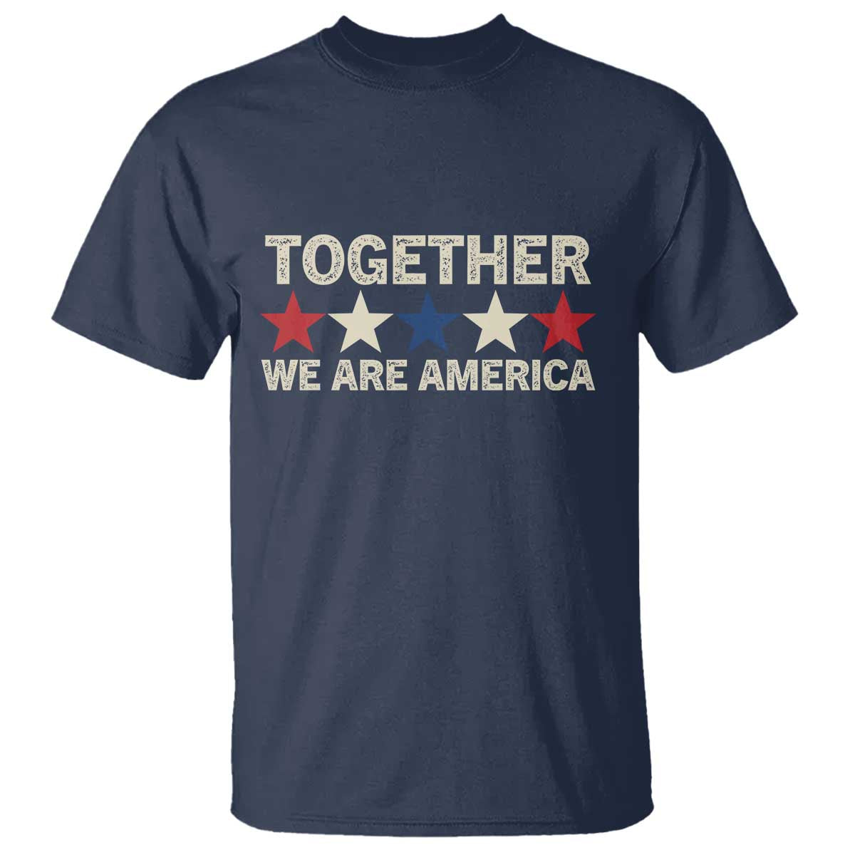Together We Are America Patriotic Unity T Shirt Vintage Red White Blue Stars Bunny Inspirational Quote