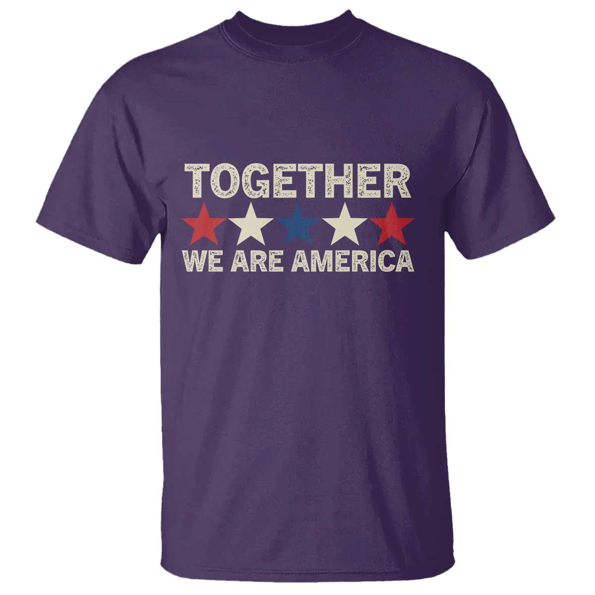 Together We Are America Patriotic Unity T Shirt Vintage Red White Blue Stars Bunny Inspirational Quote