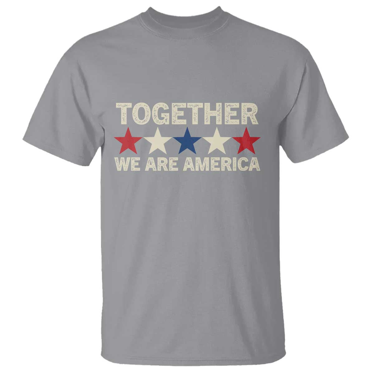 Together We Are America Patriotic Unity T Shirt Vintage Red White Blue Stars Bunny Inspirational Quote