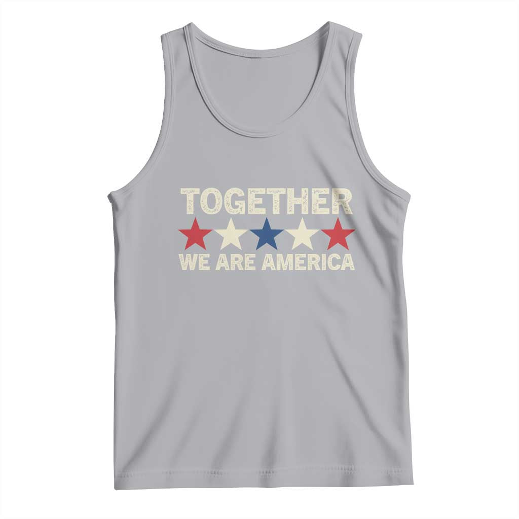 Together We Are America Patriotic Unity Tank Top Vintage Red White Blue Stars Bunny Inspirational Quote
