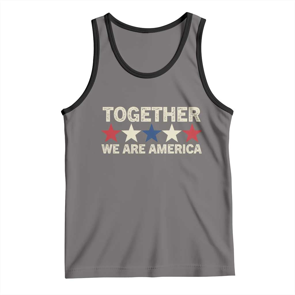 Together We Are America Patriotic Unity Tank Top Vintage Red White Blue Stars Bunny Inspirational Quote