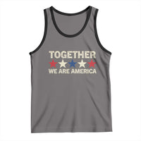 Together We Are America Patriotic Unity Tank Top Vintage Red White Blue Stars Bunny Inspirational Quote