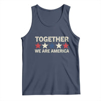 Together We Are America Patriotic Unity Tank Top Vintage Red White Blue Stars Bunny Inspirational Quote