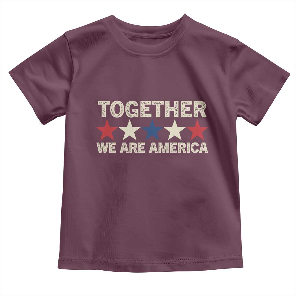 Together We Are America Patriotic Unity Toddler T Shirt Vintage Red White Blue Stars Bunny Inspirational Quote
