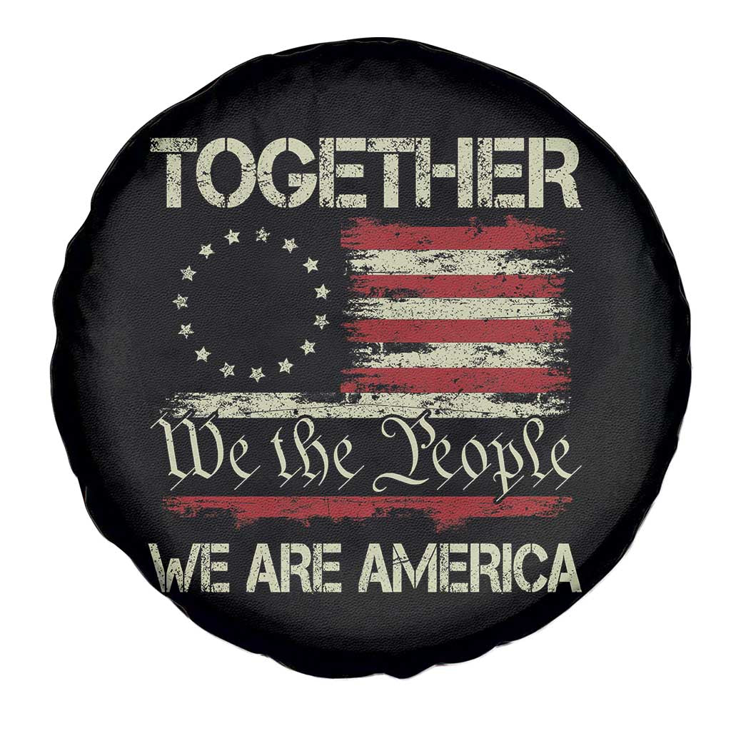 Together We Are America Betsy Ross Patriotic Flag Spare Tire Cover We The People Unity and Freedom Bunny Inspirational Quote