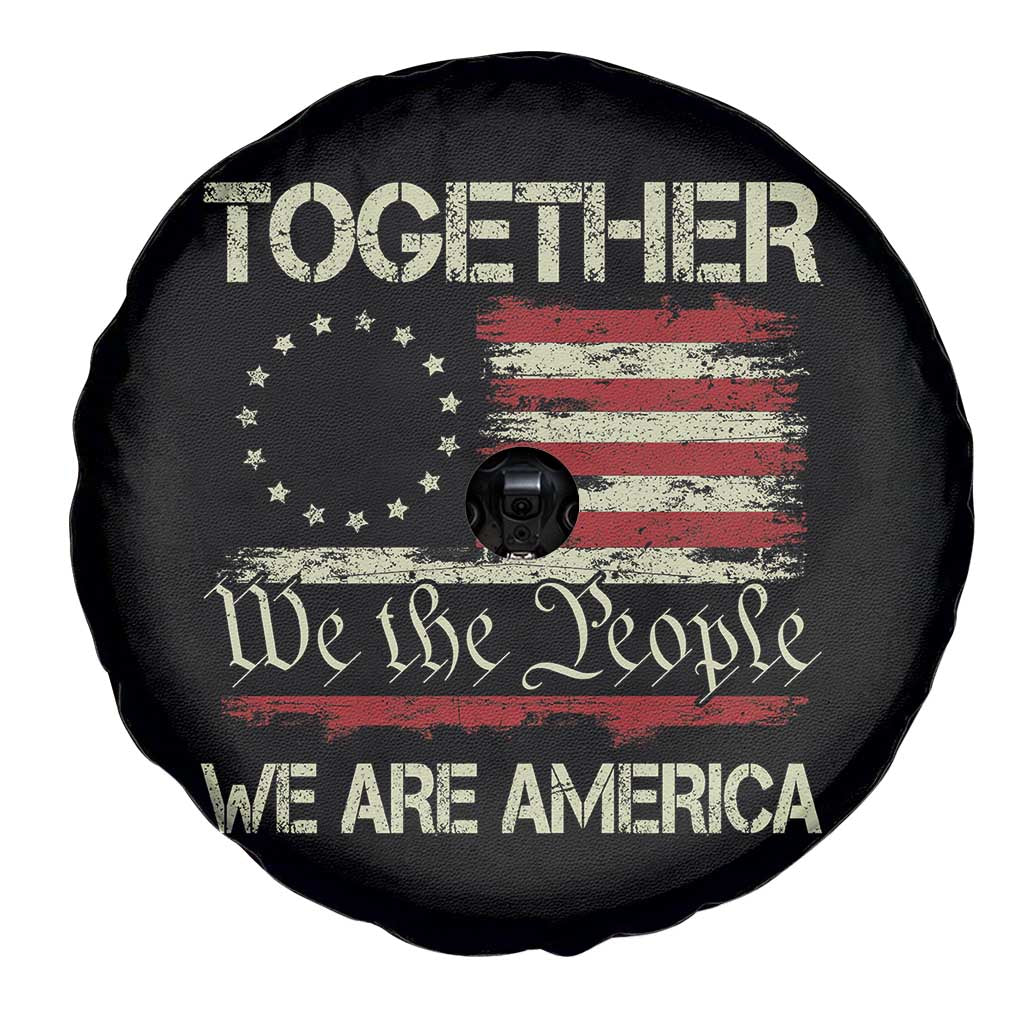 Together We Are America Betsy Ross Patriotic Flag Spare Tire Cover We The People Unity and Freedom Bunny Inspirational Quote