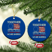 Together We Are America Betsy Ross Patriotic Flag Ceramic Ornament We The People Unity and Freedom Bunny Inspirational Quote