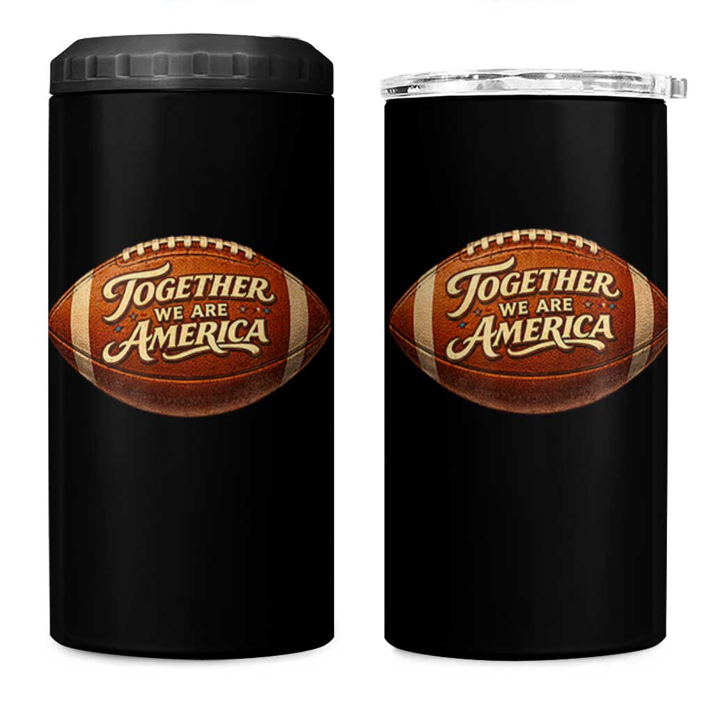 Together We Are America 4 in 1 Can Cooler Tumbler Bold Statement Unity Bunny Inspirational Quote