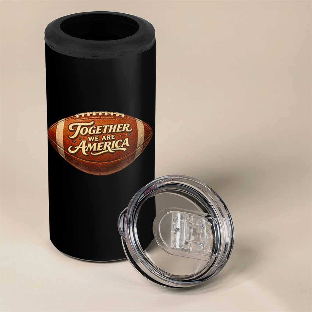 Together We Are America 4 in 1 Can Cooler Tumbler Bold Statement Unity Bunny Inspirational Quote