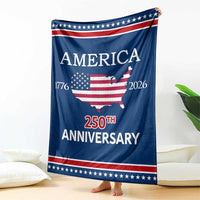 America 250th Anniversary 1776 2026 Patriotic USA Map Throw Blanket 250 Years of Freedom American Flag 4th of July Independence Celebration