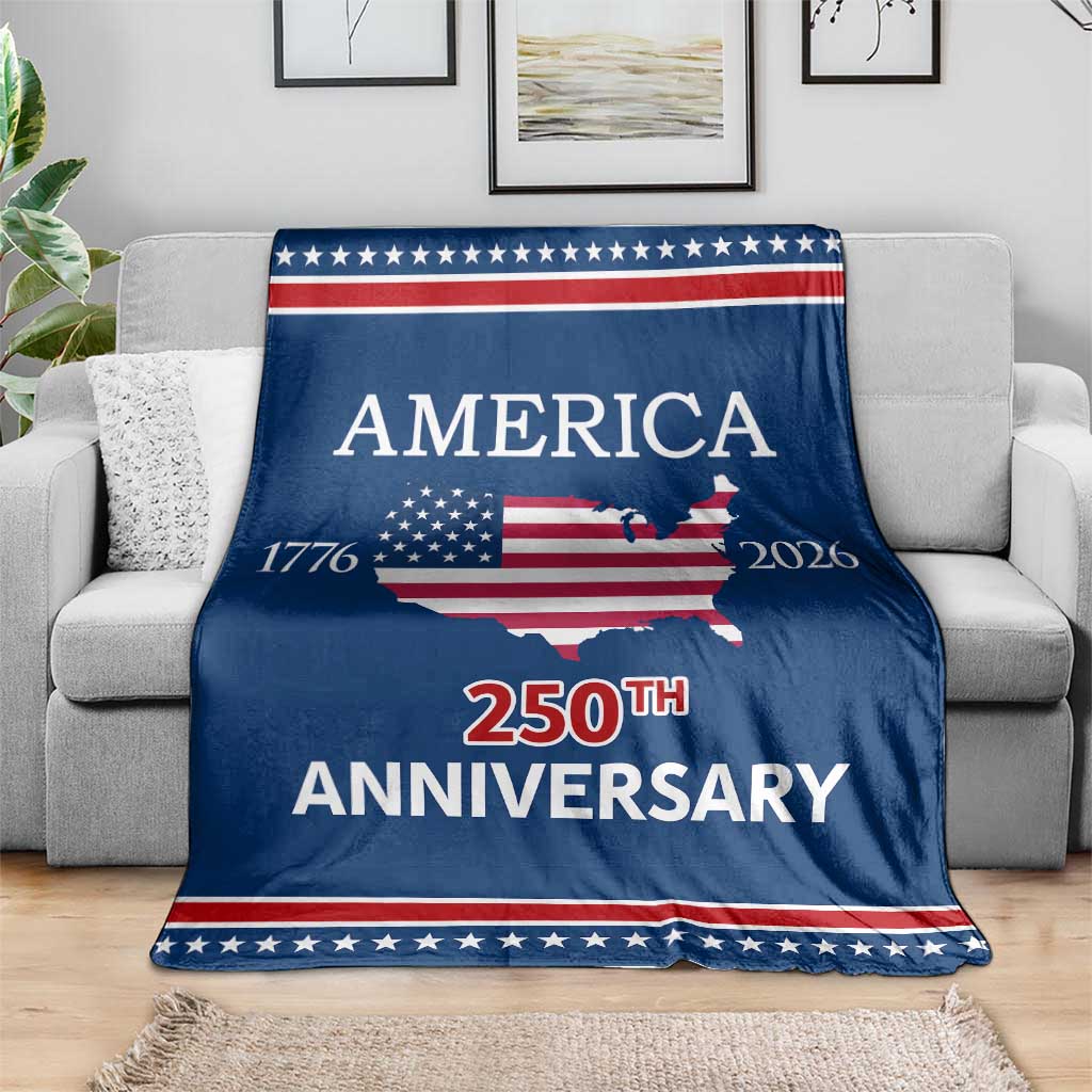 America 250th Anniversary 1776 2026 Patriotic USA Map Throw Blanket 250 Years of Freedom American Flag 4th of July Independence Celebration
