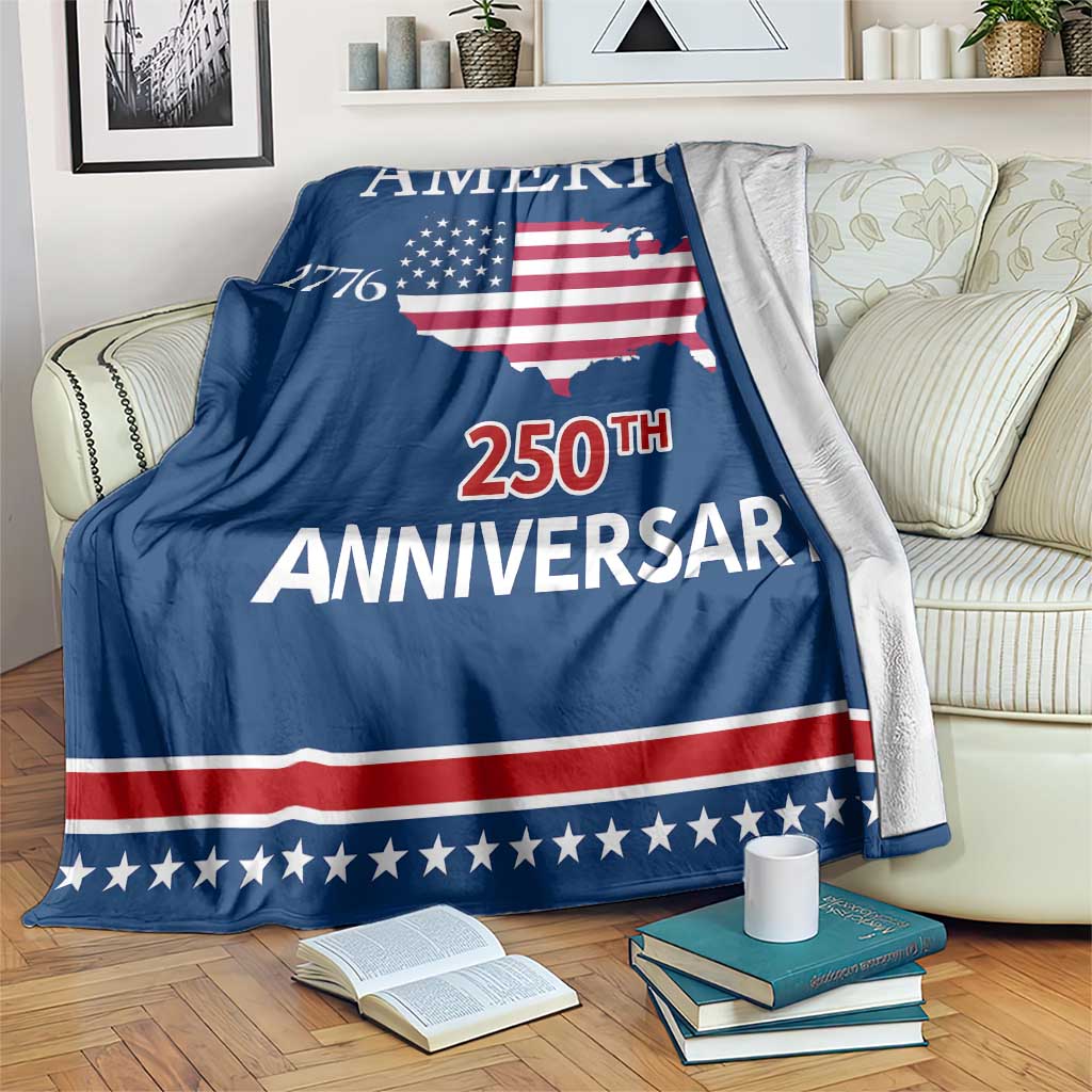 America 250th Anniversary 1776 2026 Patriotic USA Map Throw Blanket 250 Years of Freedom American Flag 4th of July Independence Celebration