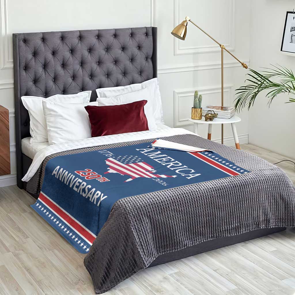 America 250th Anniversary 1776 2026 Patriotic USA Map Throw Blanket 250 Years of Freedom American Flag 4th of July Independence Celebration