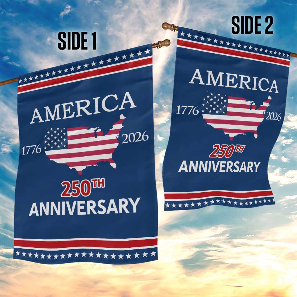 America 250th Anniversary 1776 2026 Patriotic USA Map Garden Flag 250 Years of Freedom American Flag 4th of July Independence Celebration