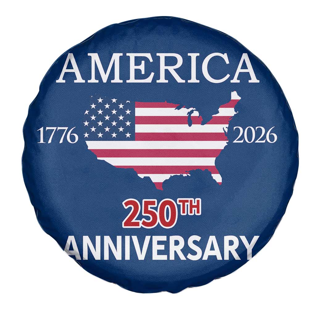 America 250th Anniversary 1776 2026 Patriotic USA Map Spare Tire Cover 250 Years of Freedom American Flag 4th of July Independence Celebration