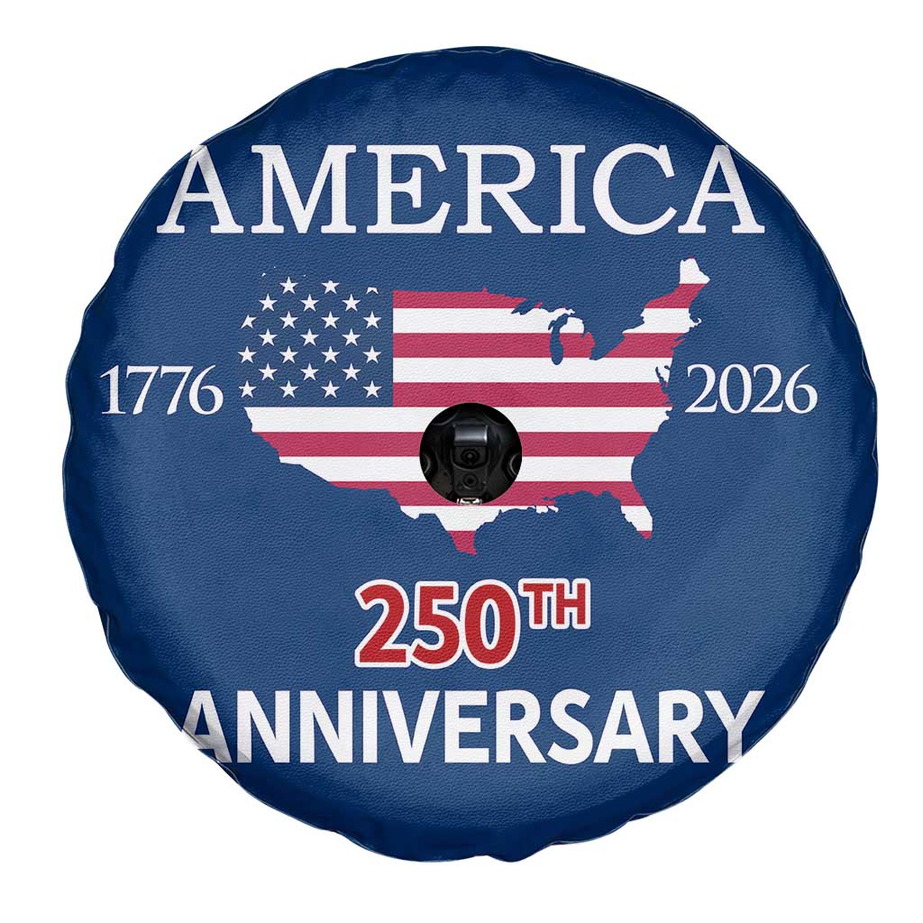 America 250th Anniversary 1776 2026 Patriotic USA Map Spare Tire Cover 250 Years of Freedom American Flag 4th of July Independence Celebration